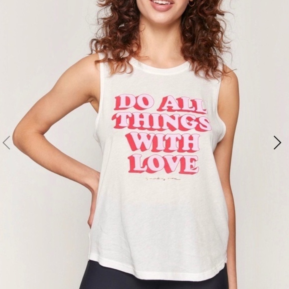 NWT Spiritual Gangster “Do all Things with Love” Tank Top Size L